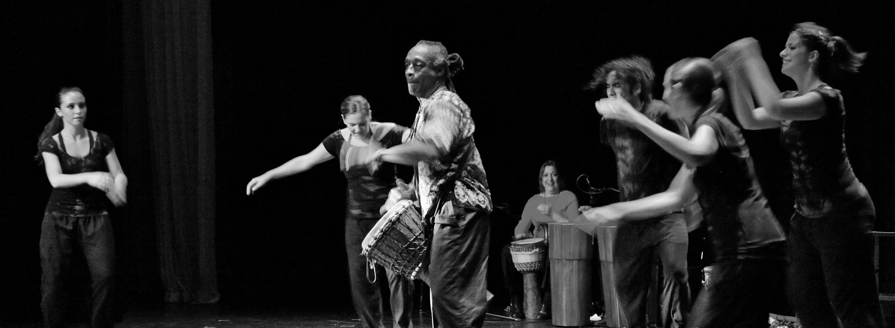 Latin dance couple performing salsa